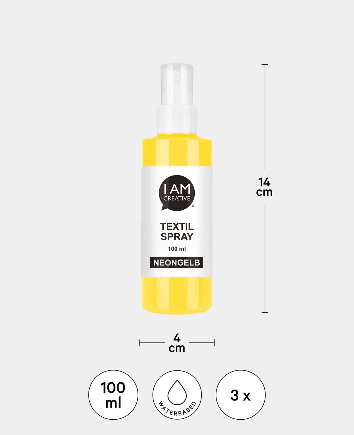 Textilspray Set Shine, neongelb, neonorange, schwarz, 100ml, 3 Stk.