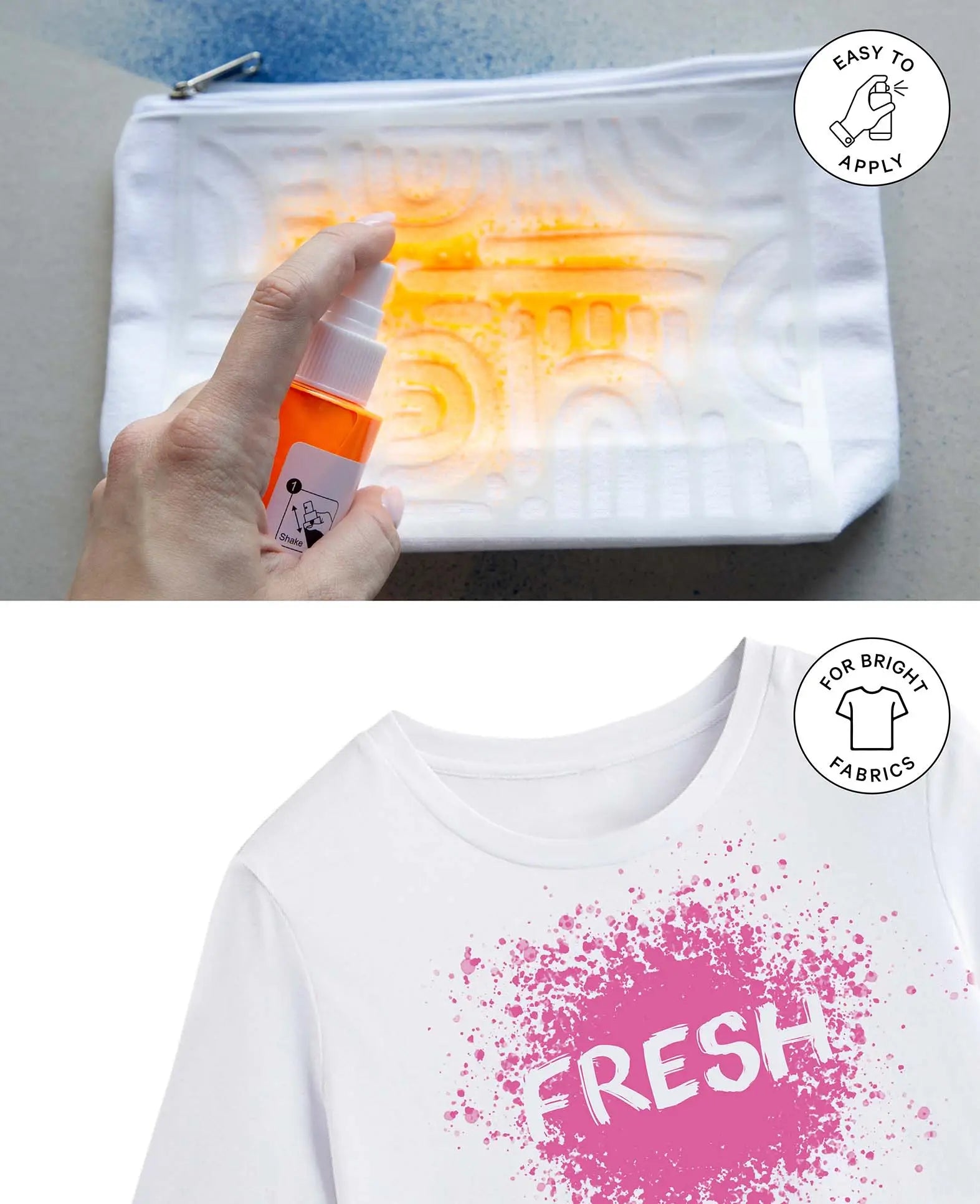 Textilspray Set Shine, neongelb, neonorange, schwarz, 100ml, 3 Stk.