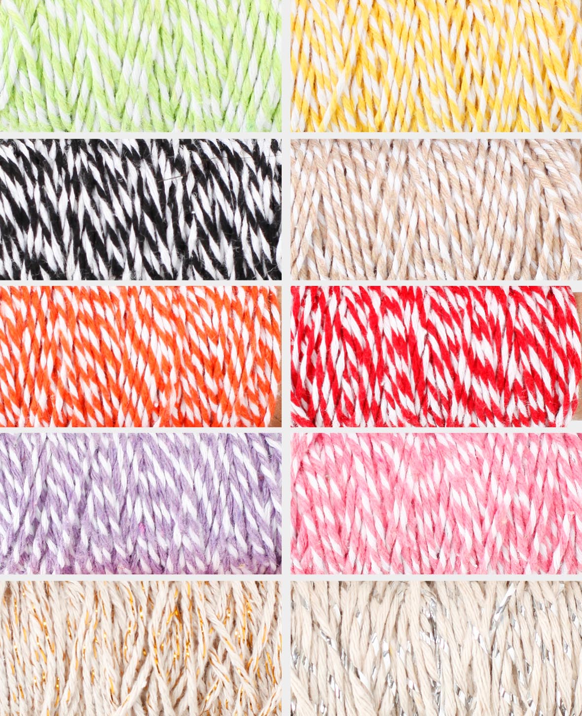 Bakers Twine, Rot & Orange, 2mm x 10 m, 2 Stück