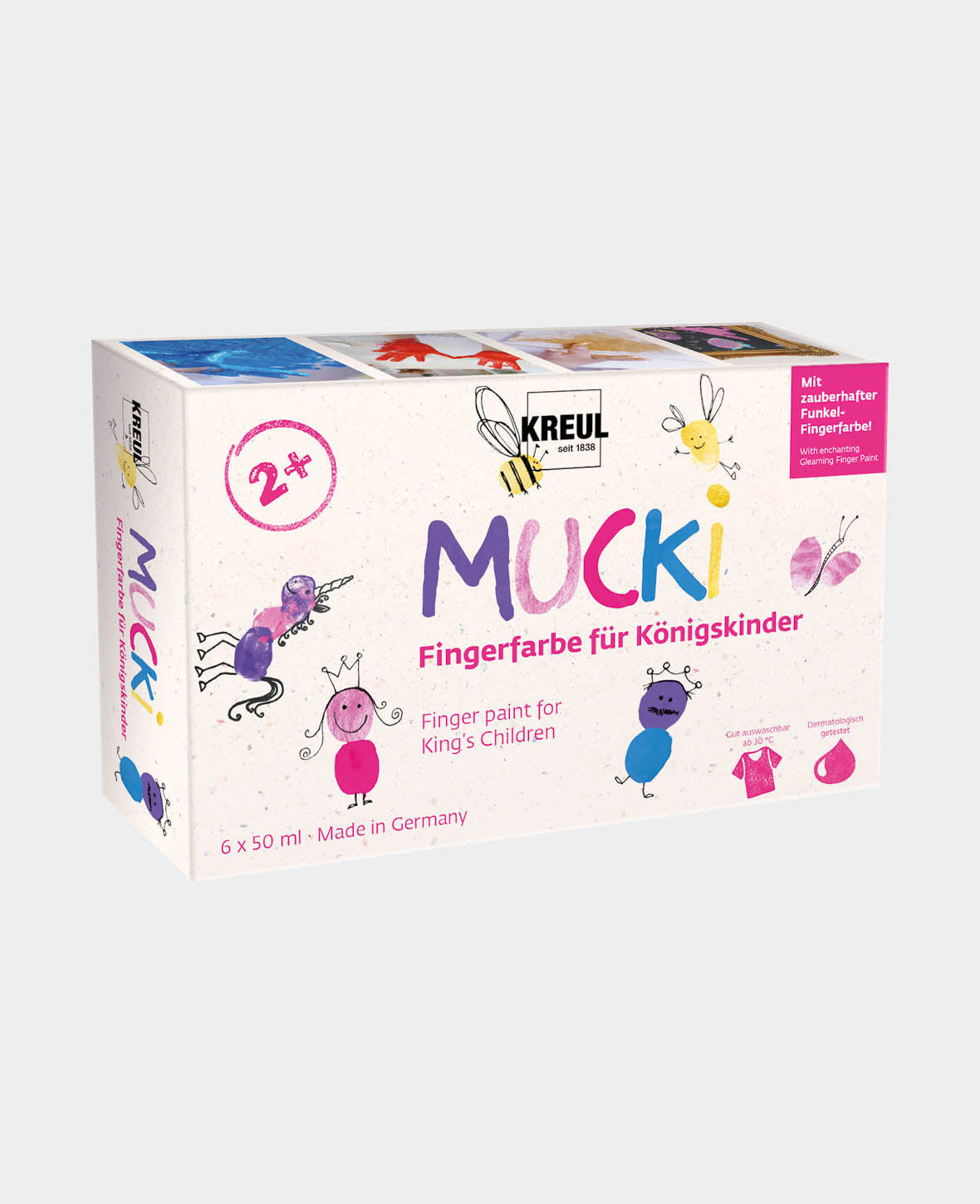 MUCKI Fingerfarbe für Königskinder 6 x 50 ml