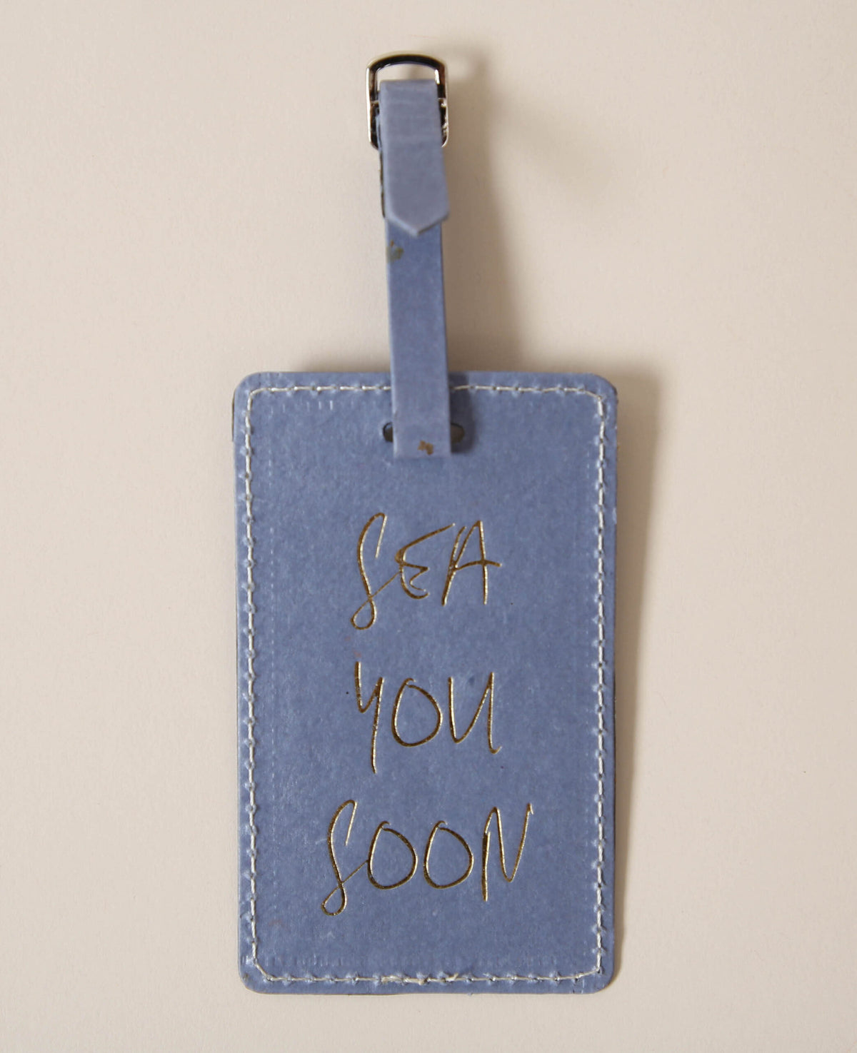 Blauer Gepäckanhänger, "SEA YOU SOON", 6.6 cm