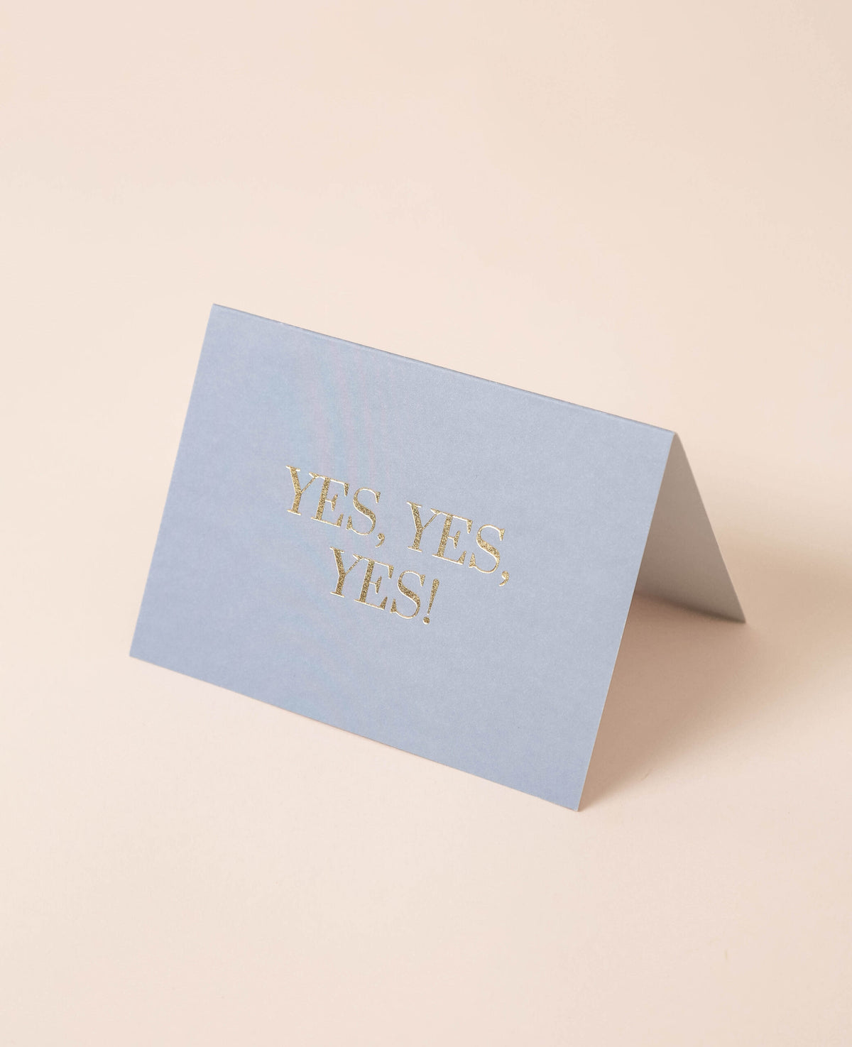 Blaue Klappkarte "YES YES YES!", zum aufstellen