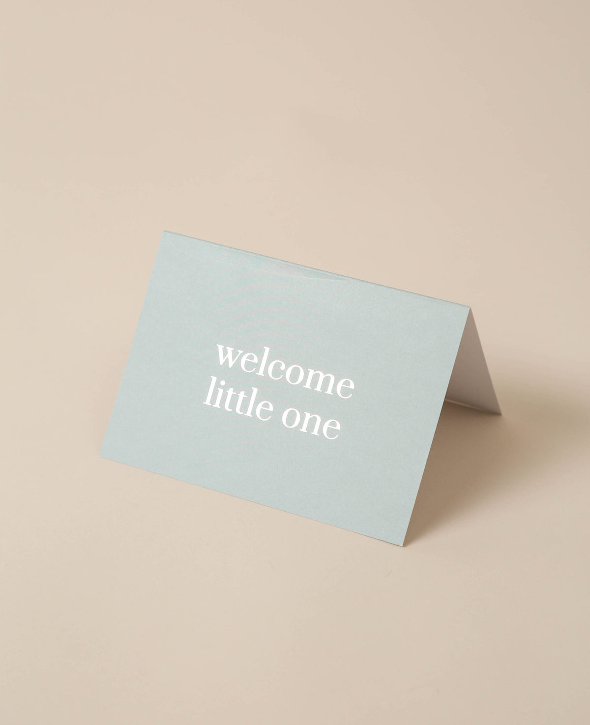 Mintfarbene Klappkarte "welcome little one", zum aufstellen