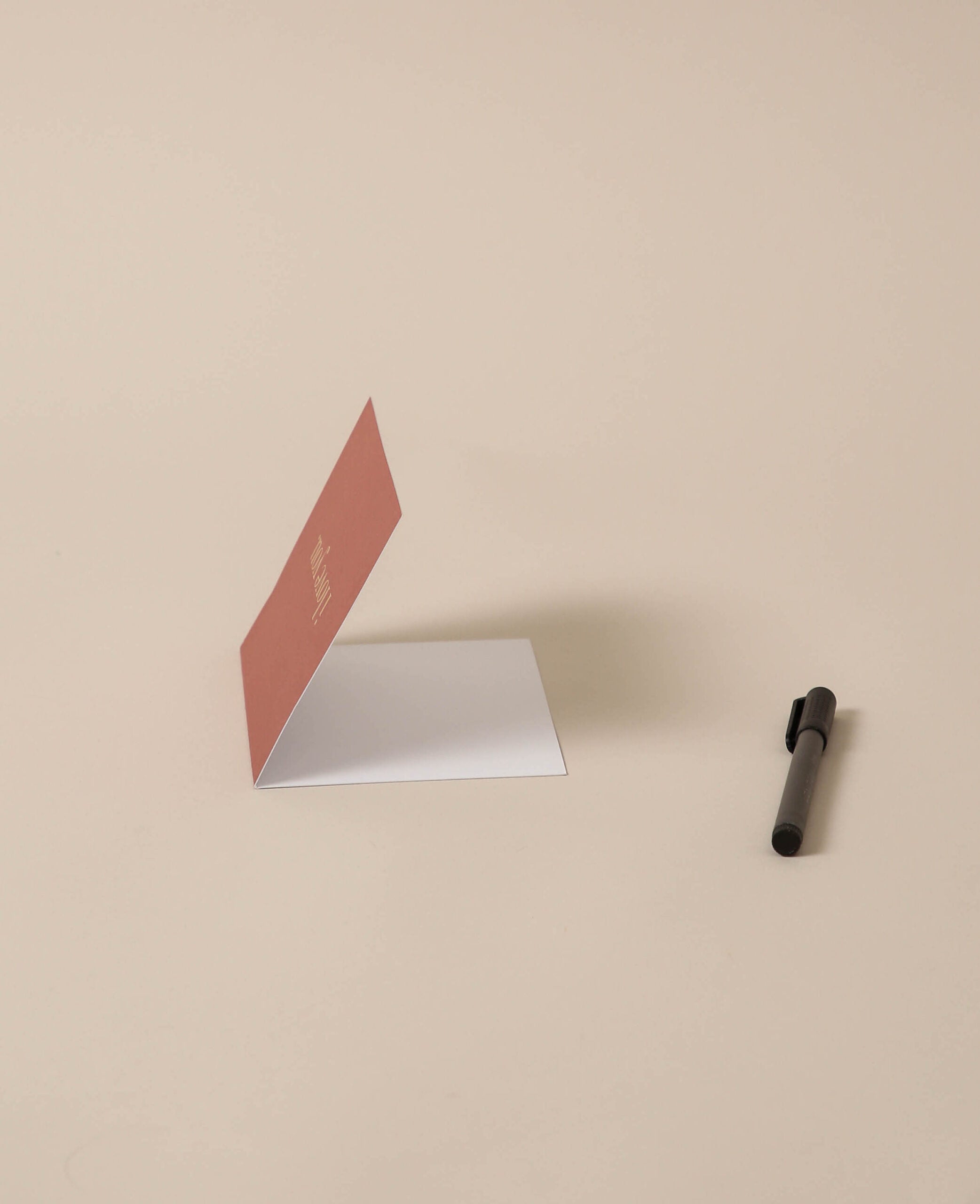 Rusty red folding card, I love you.
