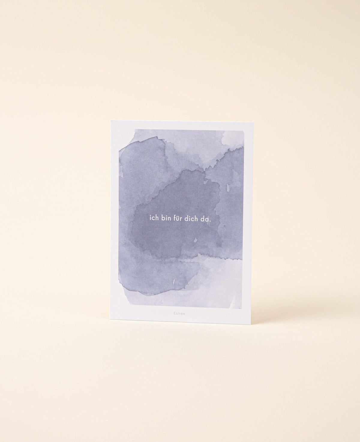 Trauerkarte / Postkarte Hochformat, 10.5 x 14.8 cm, "für dich da", weisse Karte mit farbigem Print