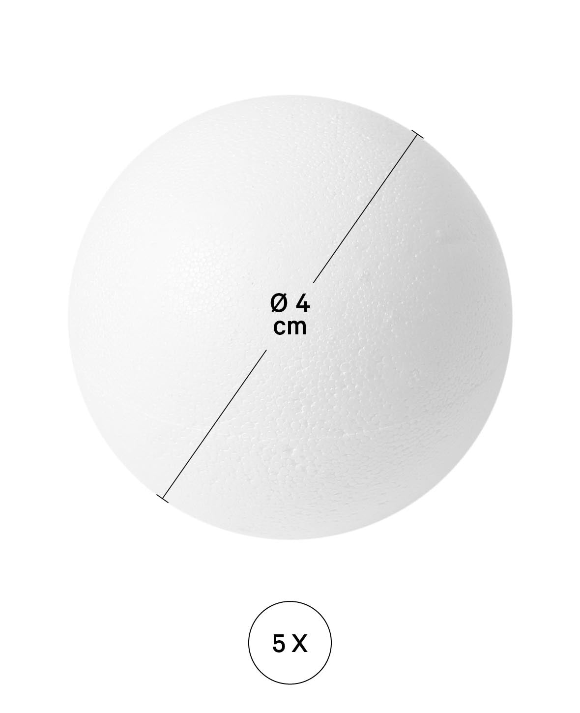 Styroporkugel, Weiss, ø 4cm, 6 Stk.