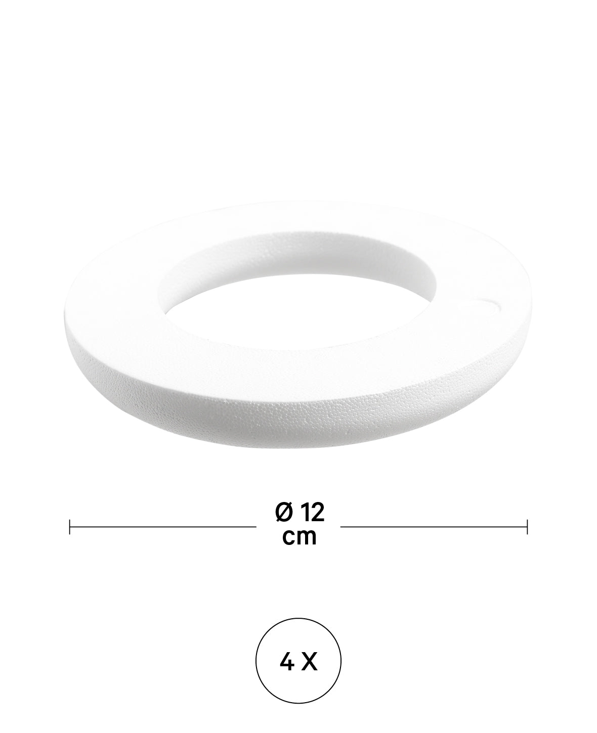 Styroporring halb, Weiss, ø 12 cm, 4 Stk.