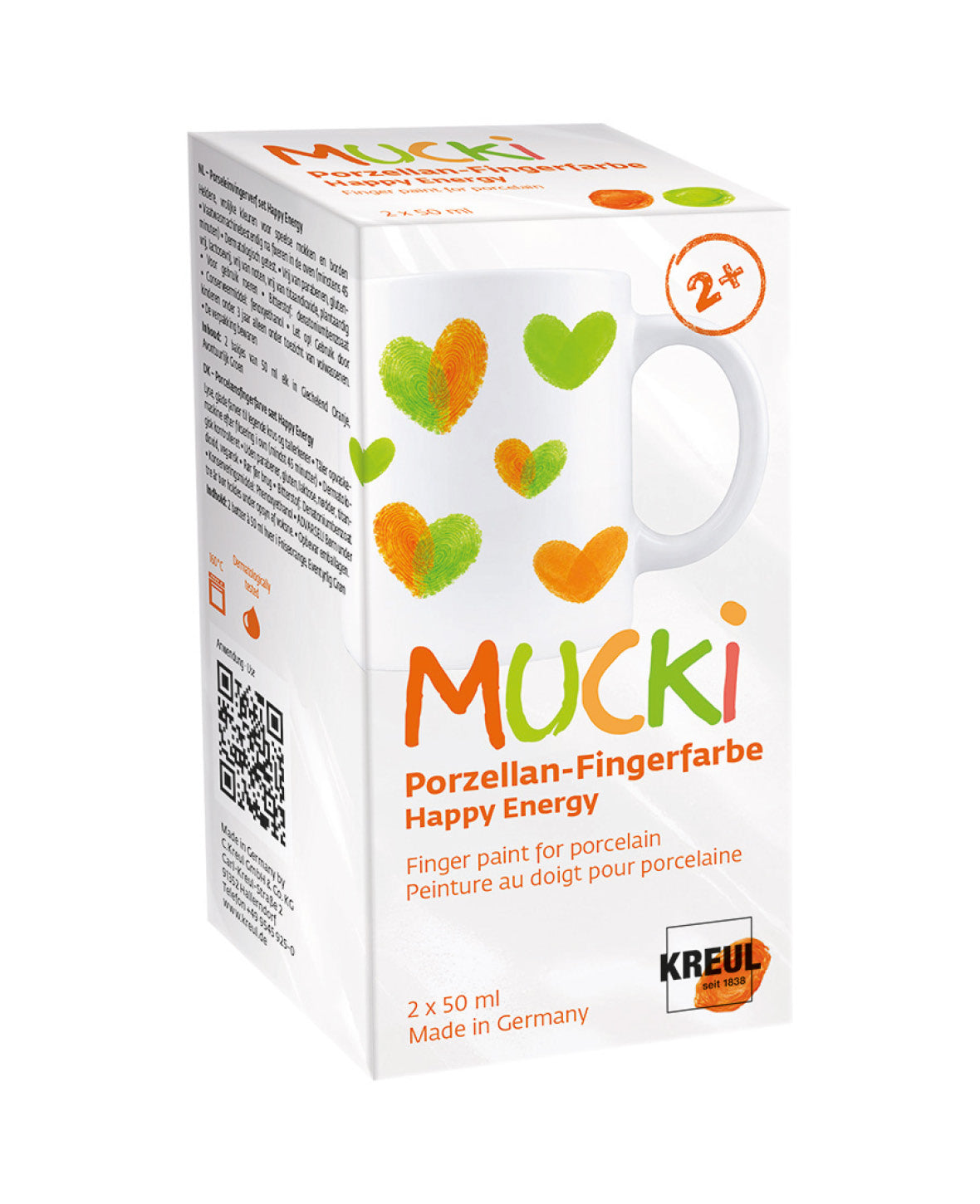 2er Set MUCKI Porzellan-Fingerfarbe, Happy Energy, 2 x 50 ml
