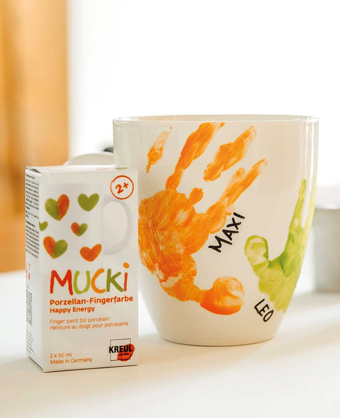 2er Set MUCKI Porzellan-Fingerfarbe, Happy Energy, 2 x 50 ml