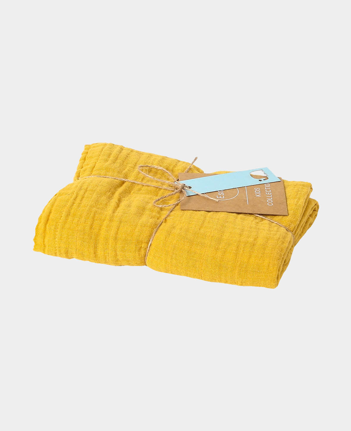 Musselin Tuch / Mulltuch aus 100% Bio Baumwolle als Nuscheli für Babys oder als Mode- und Dekoaccessoire in Senfgelb, 75 x 75 cm