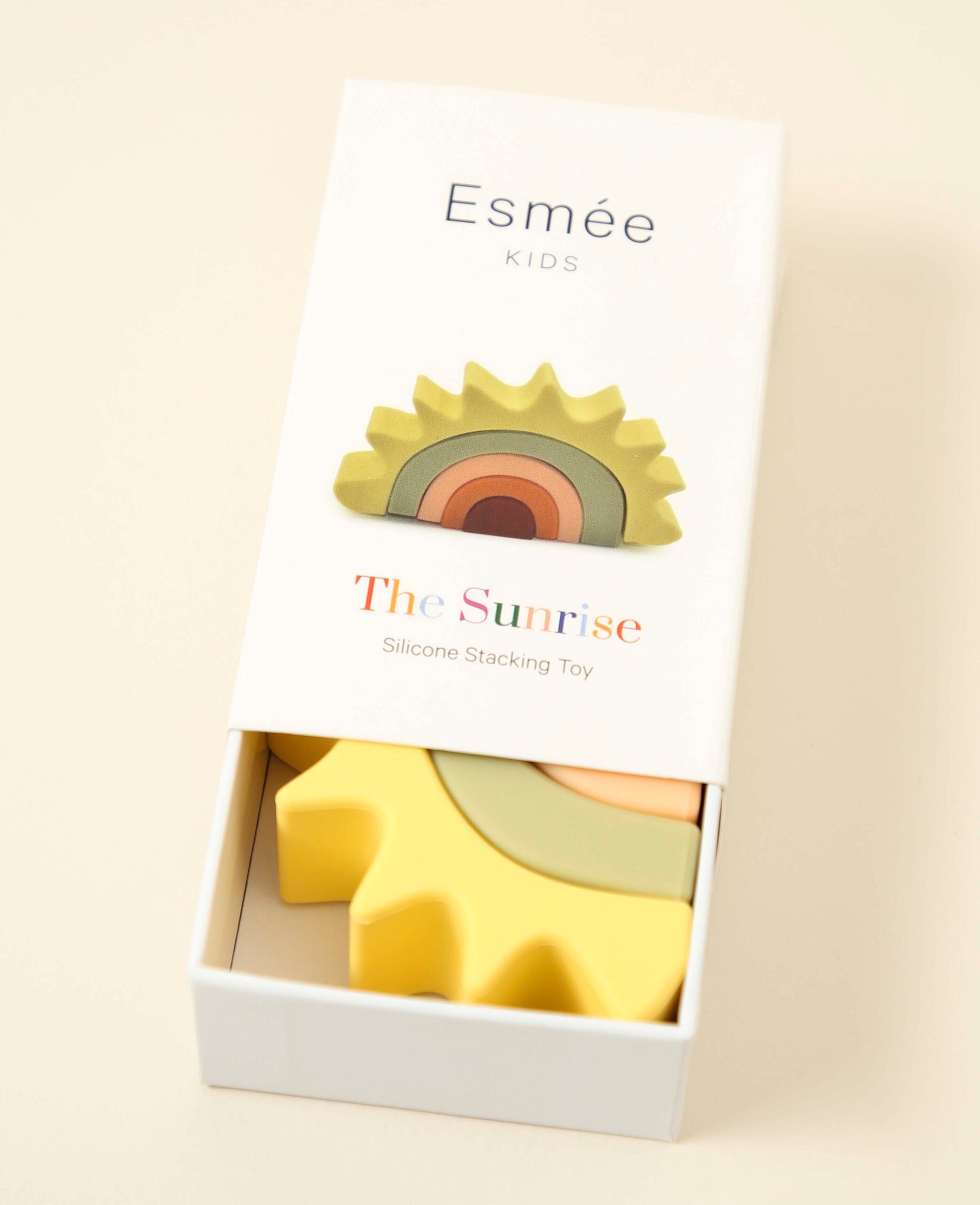 Steckspielzeug Sonne, 5-teilig, aus Silikon, ab 6 Monaten, H 7.5 cm