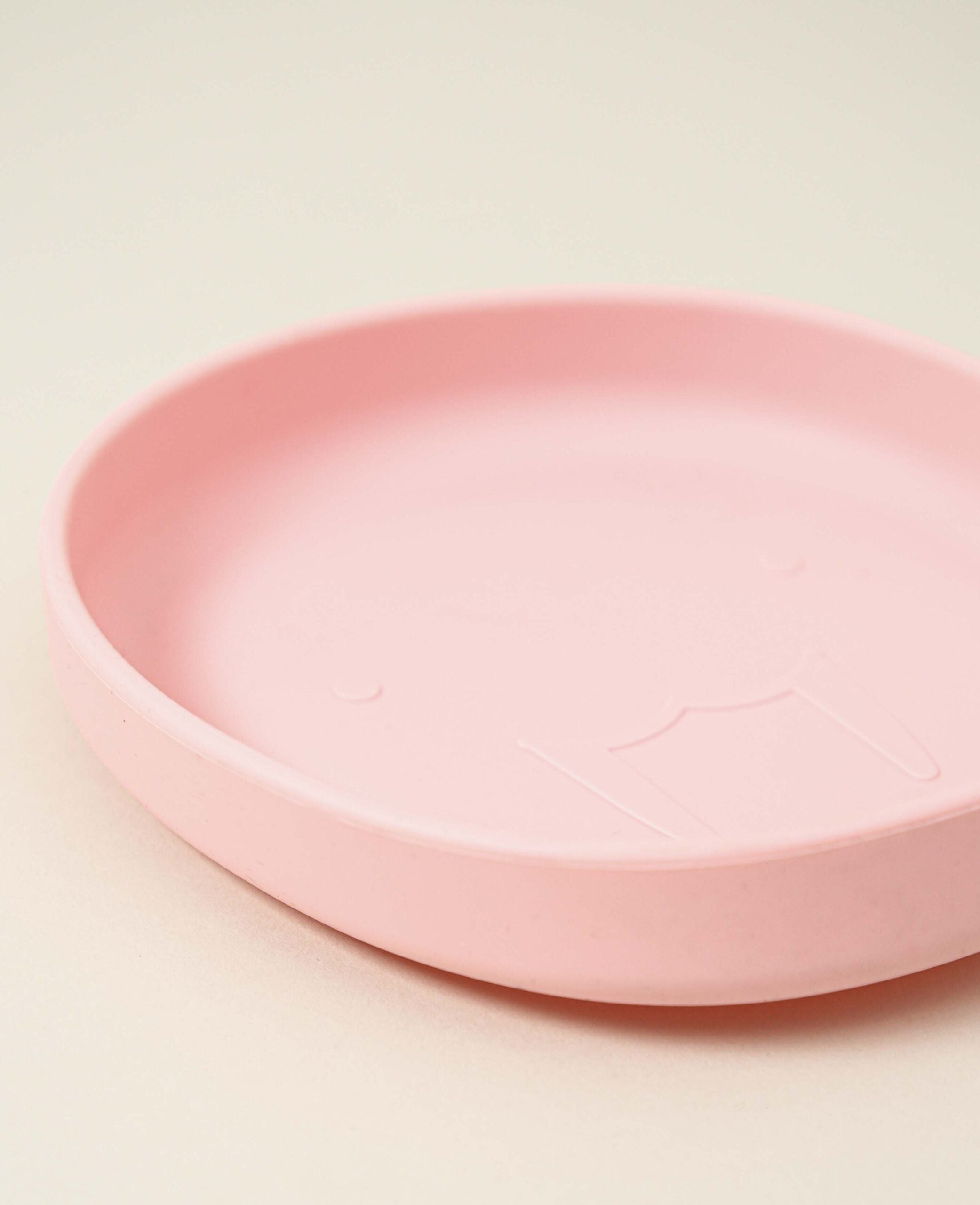 Assiette enfant, monstre, rose