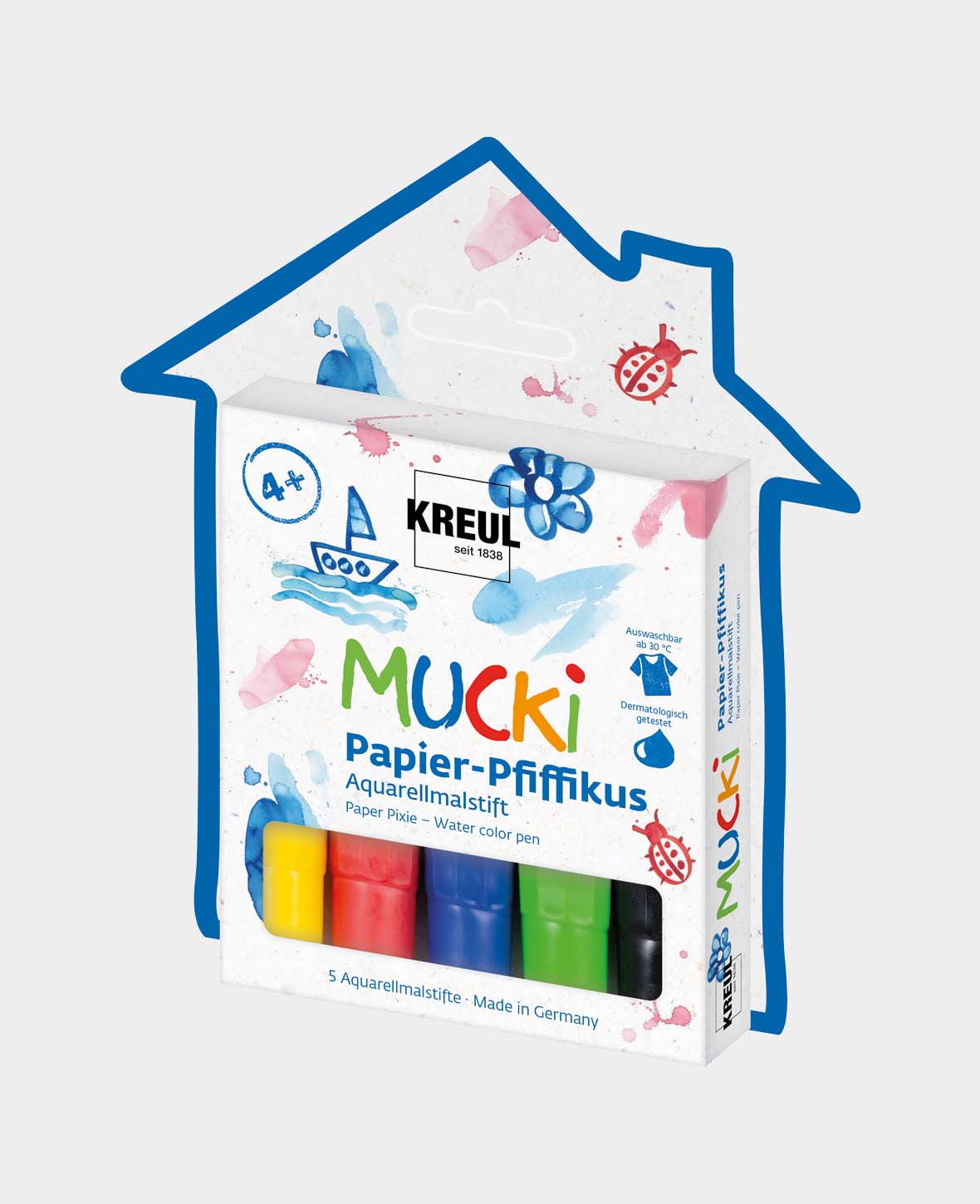 MUCKI Papier-Pfiffikus Aquarellmalstift, 5er Set
