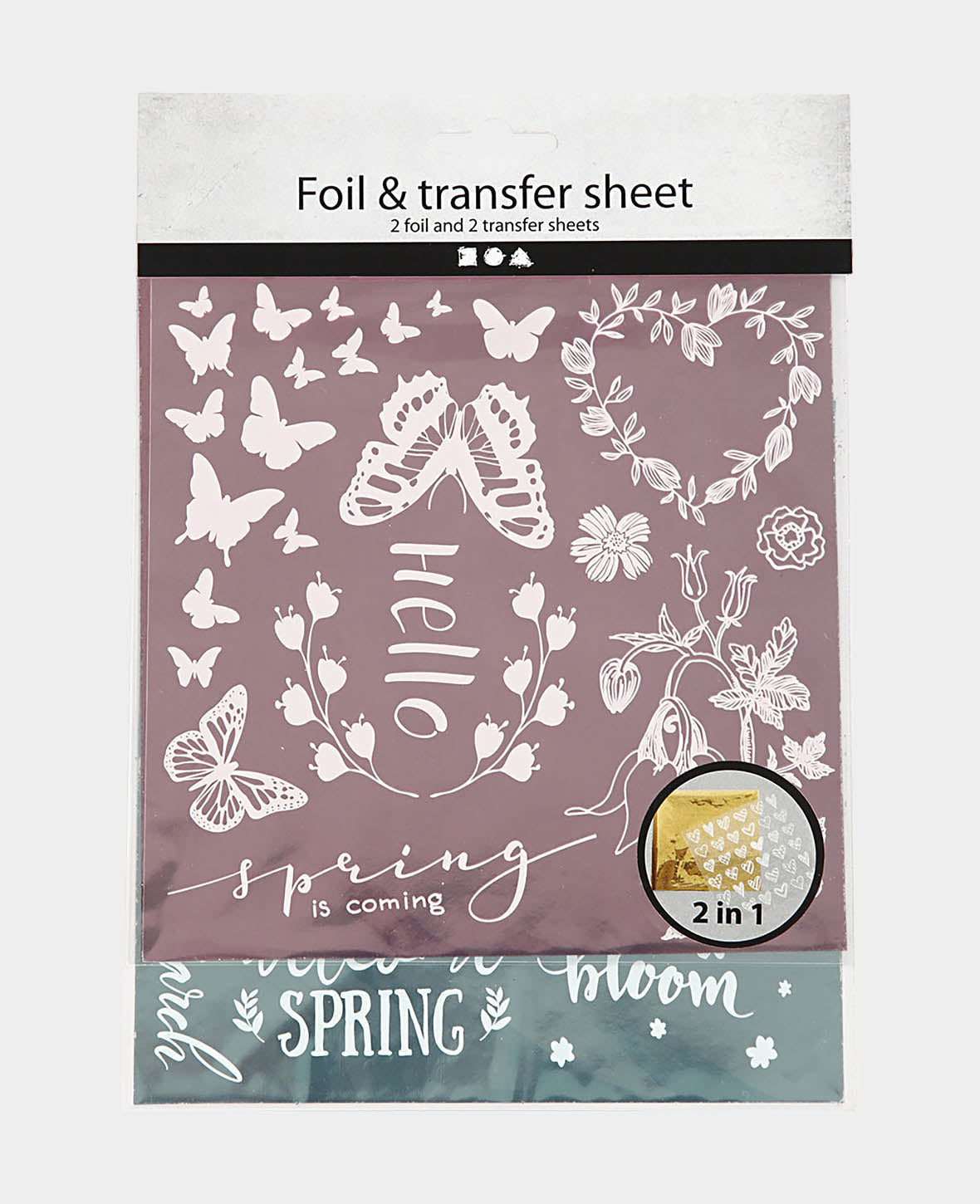 Stickers transferts pour feuille, printemps, 2 feuilles