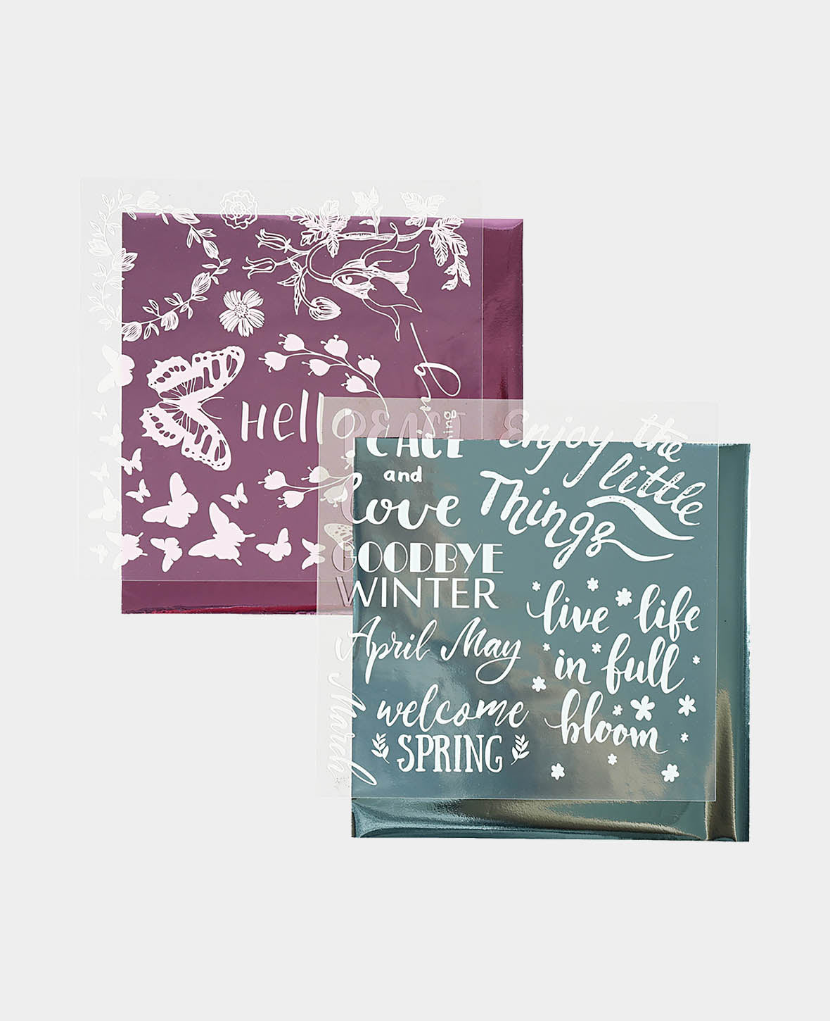 Stickers transferts pour feuille, printemps, 2 feuilles