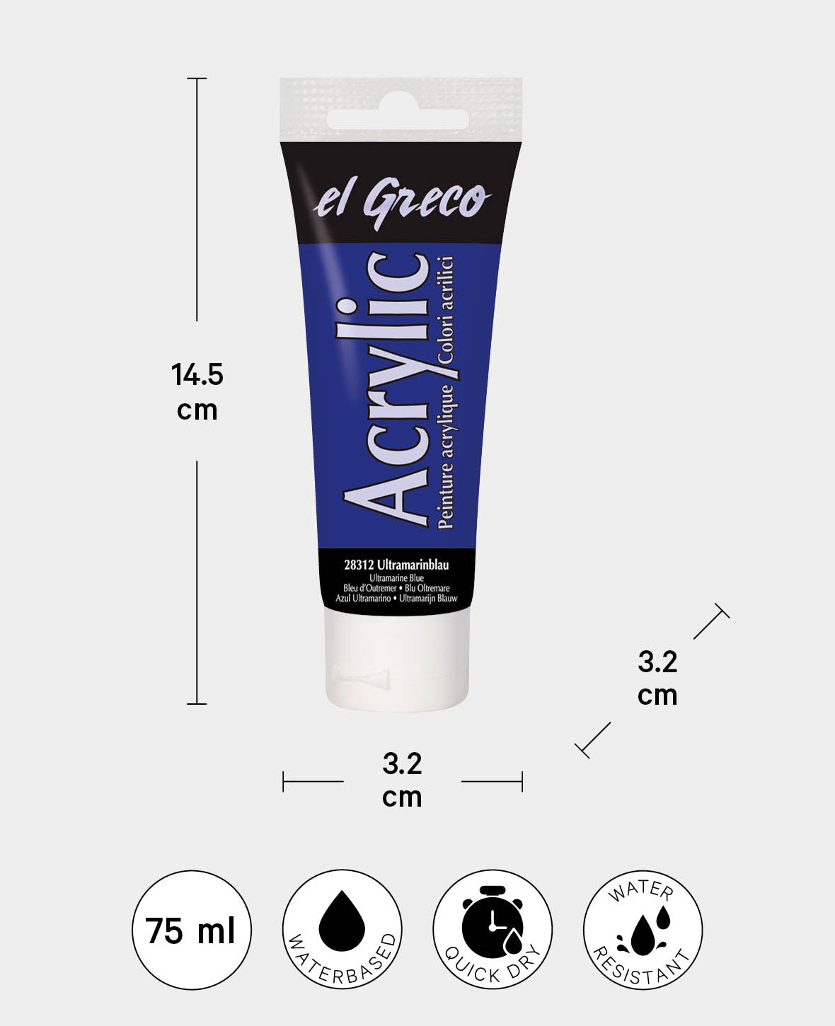 el Greco Acrylic 75ml, Gold