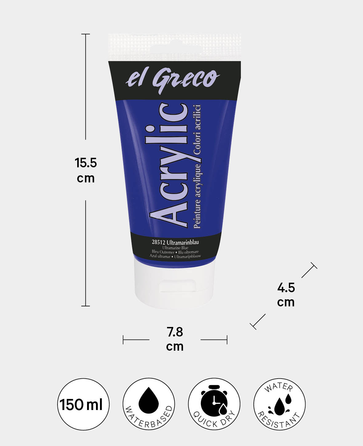 el Greco Acryl 150ml,Jaune indien