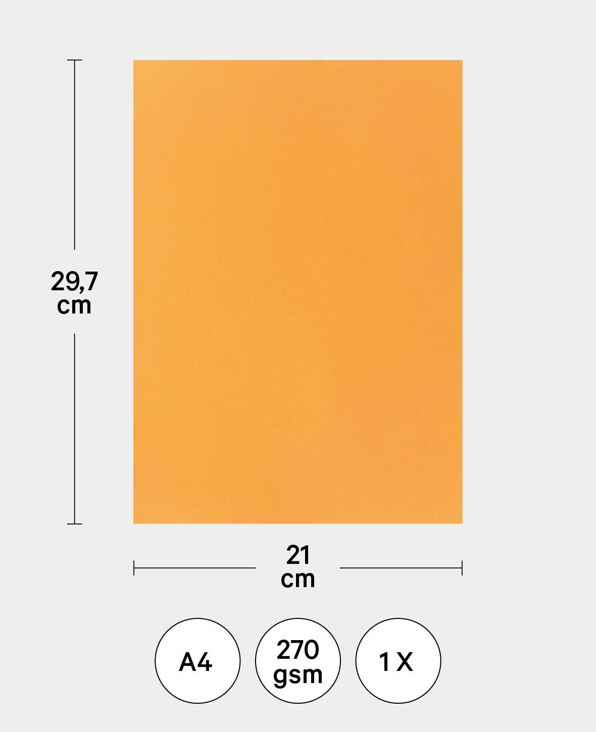 Fotokarton A4 270 g/m² goldgelb, 1 Blatt