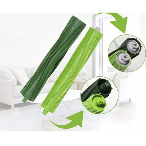 (Set of 2) Replacement Rubber Blade Brushes for iRobot Roomba Vacuum Cleaners