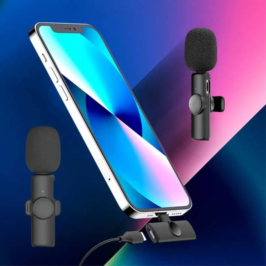 (3-pc. Set) Wireless 360° Lavalier Microphone for Cell Phones / Tablets with