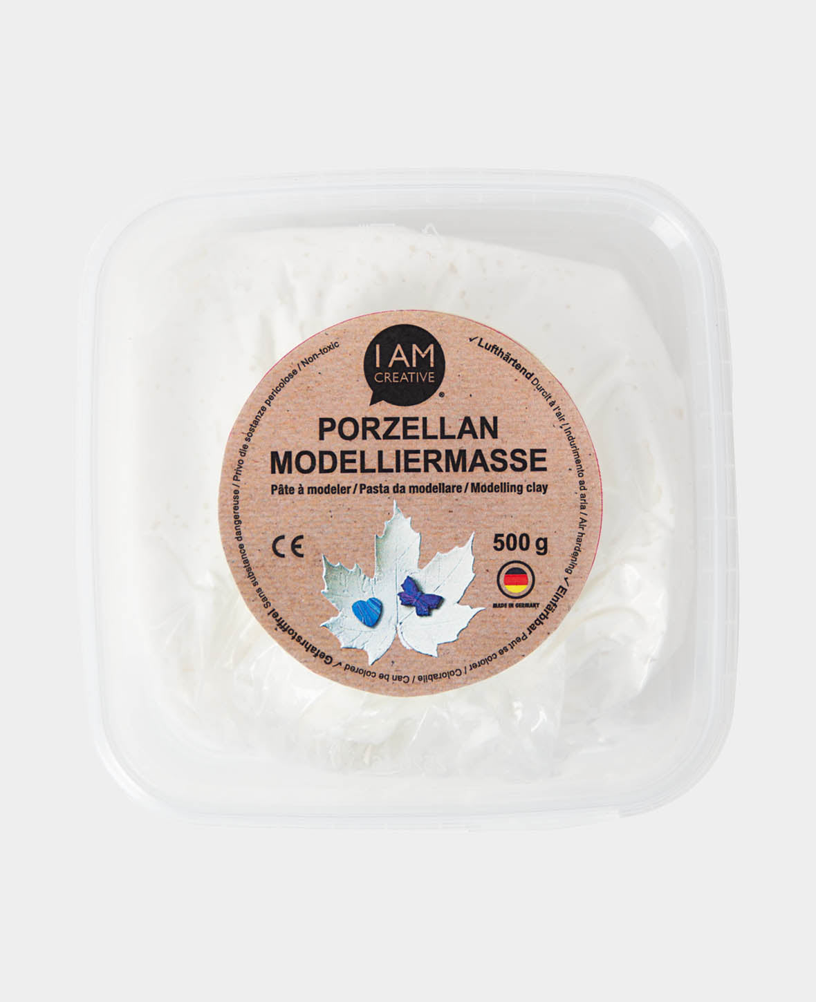 Porzellan-Modelliermasse, Knetmasse, Weiss, 12.8 x 12.8 x 6 cm, 500 g