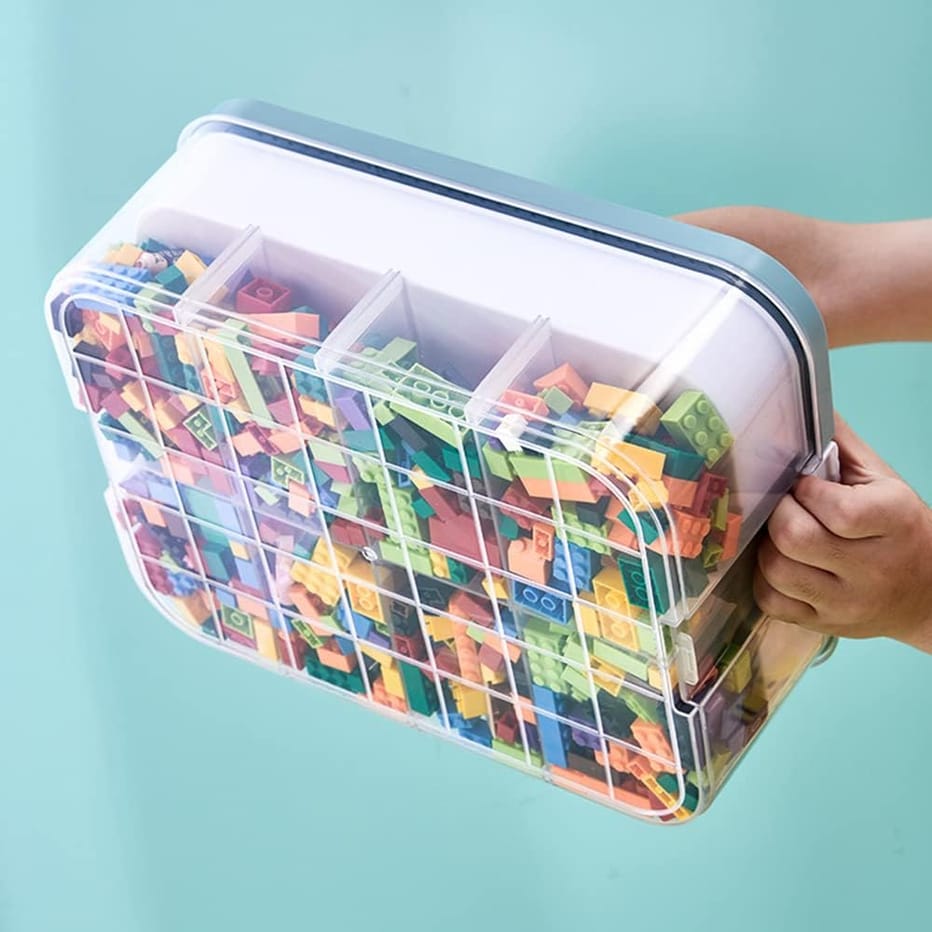 (300x225mm) Kids Building Block Organizer Stackable Toy Storage
