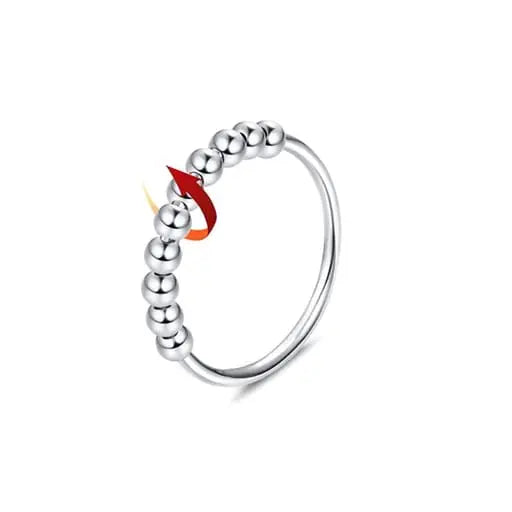 (3-Piece Set) Anti-Stress Fidget Finger Ring - Silver