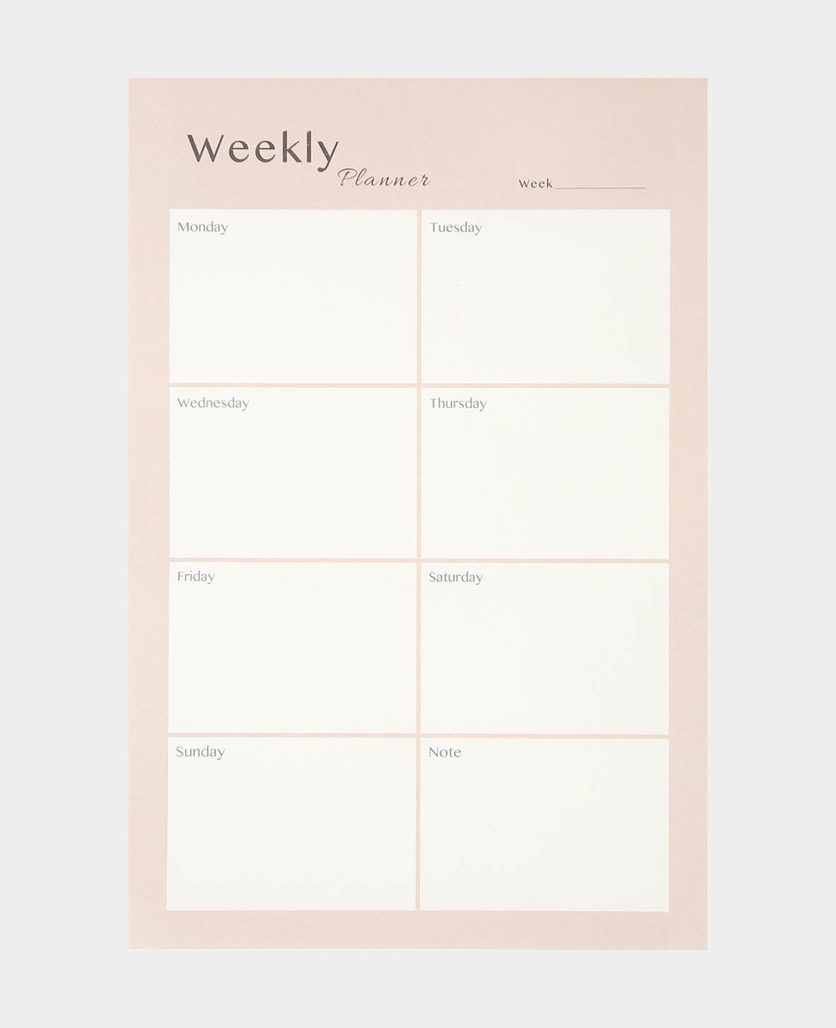 Weekly Planner, Rosa, 14 x 21 cm, 80 Blatt