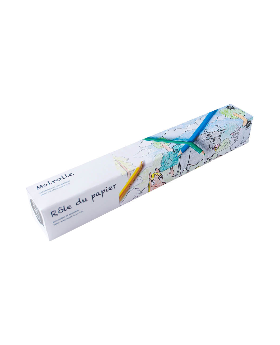 Malrolle, Weiss mit Motiv, 30cm x 4m