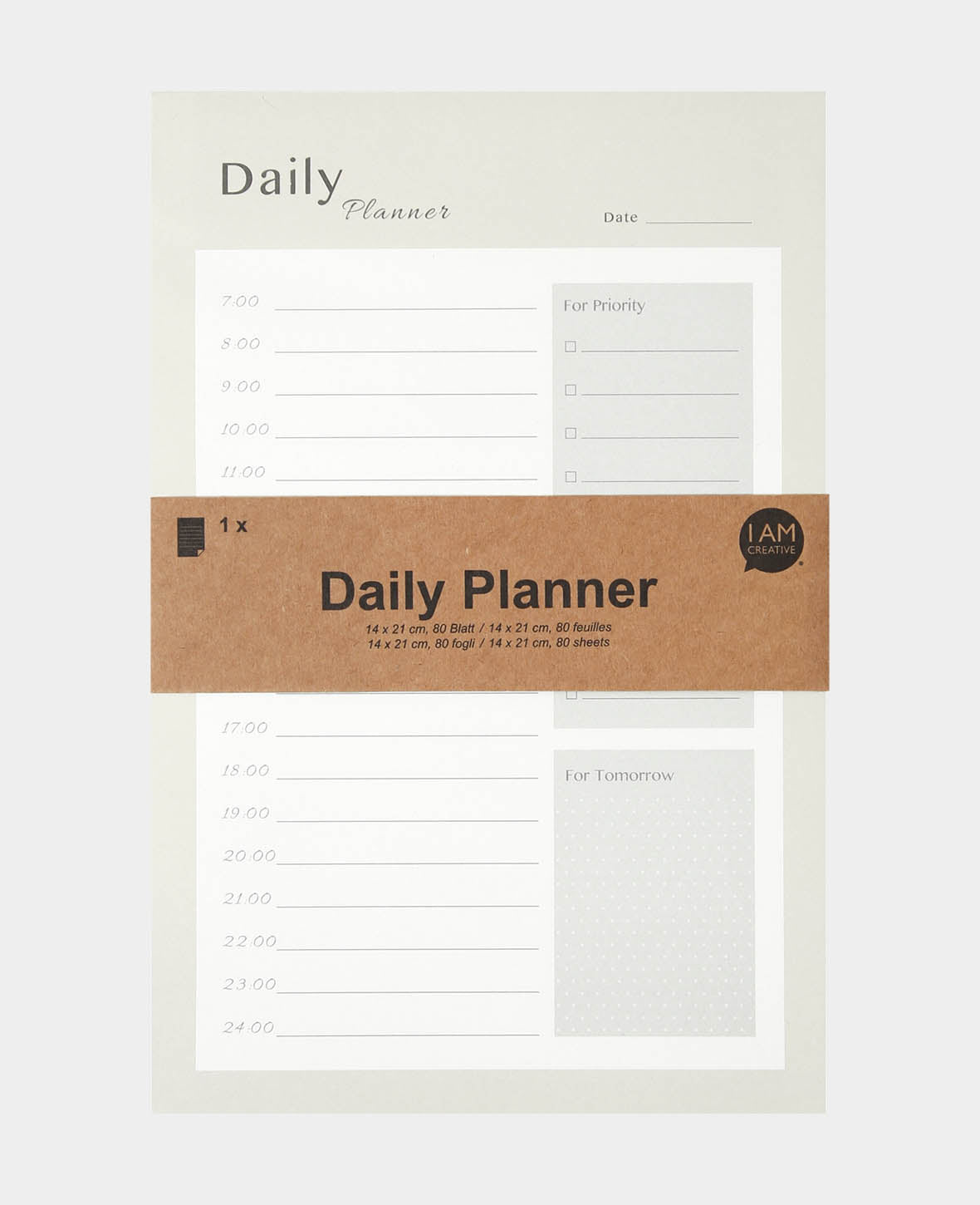 Daily Planner, Grün, 14 x 21 cm, 80 Blatt