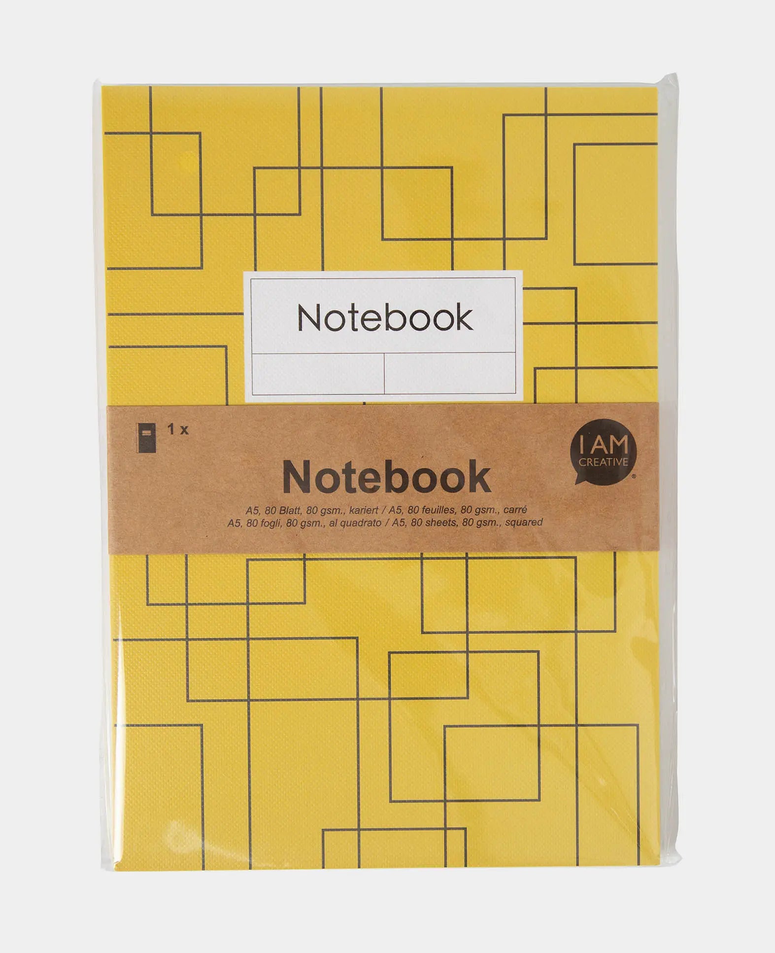 Notizbuch A5, Gelb, 80 Blatt