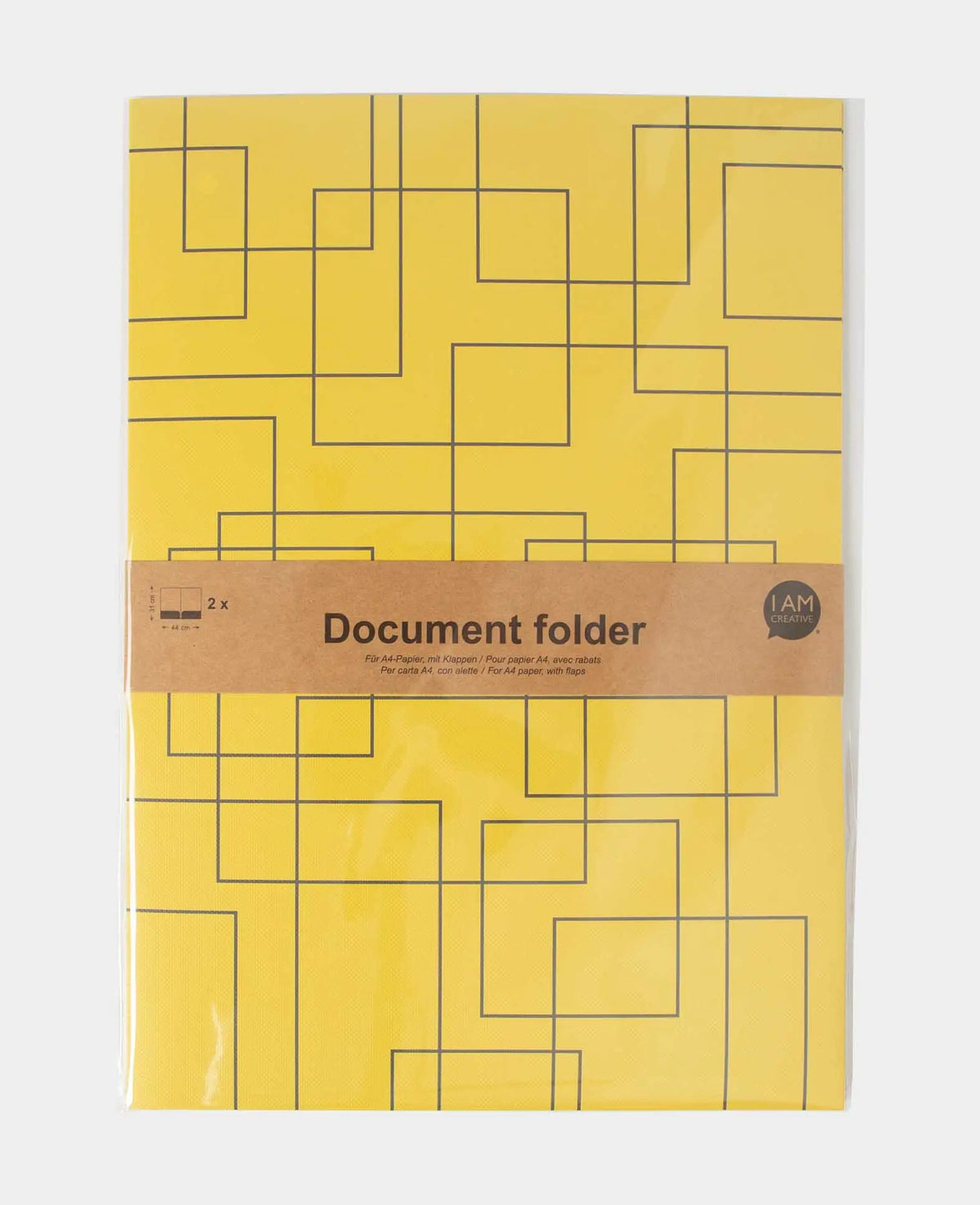 Document Wallets A4, yellow, 22 x 31 cm, 2 pieces