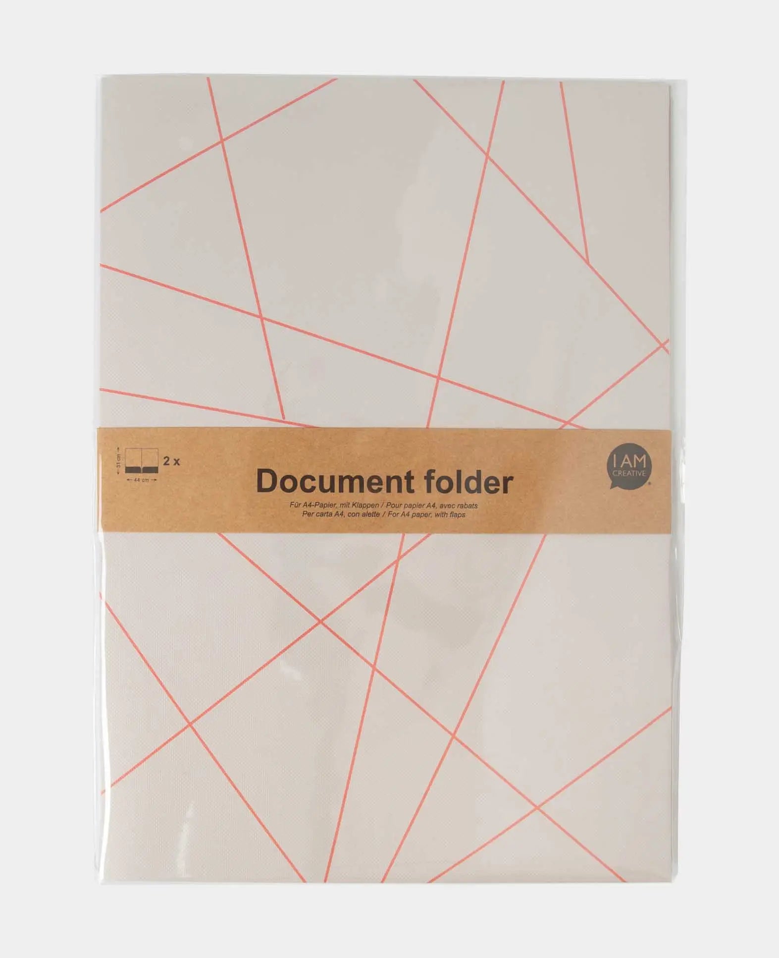 Document Wallet A4, grey/red, 22 x 31 cm, 2 pieces