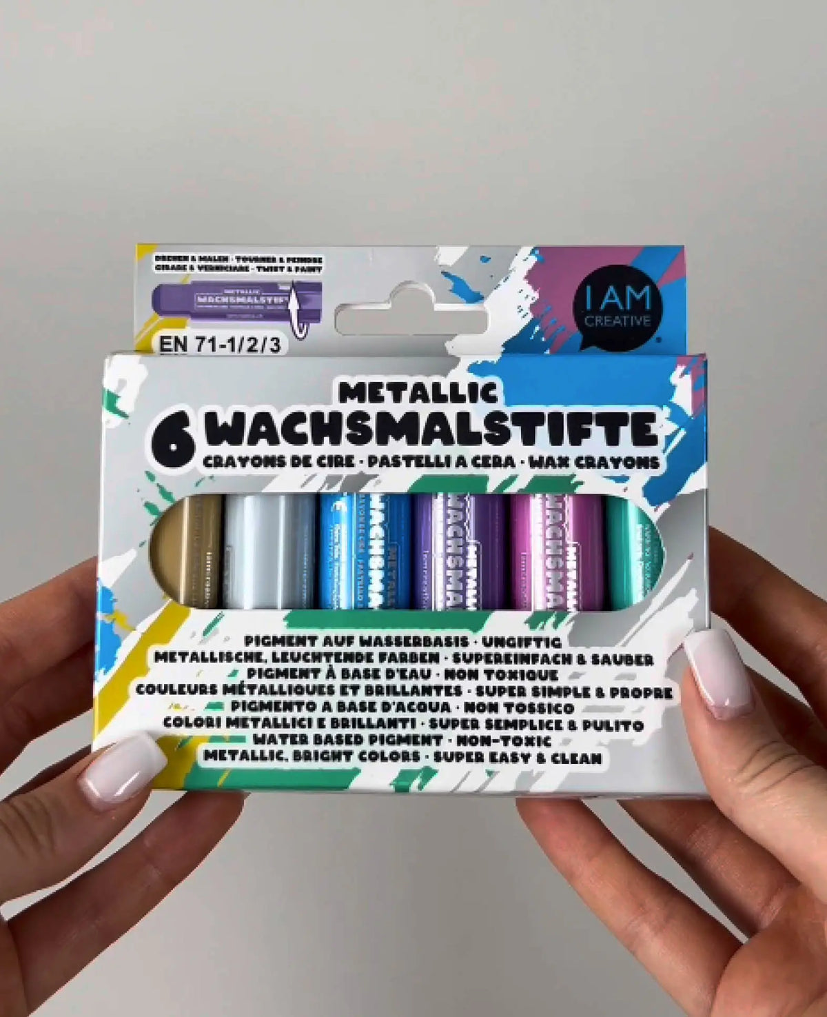 Wachsmalstifte Metallic, 1 Set mit 6 Farben