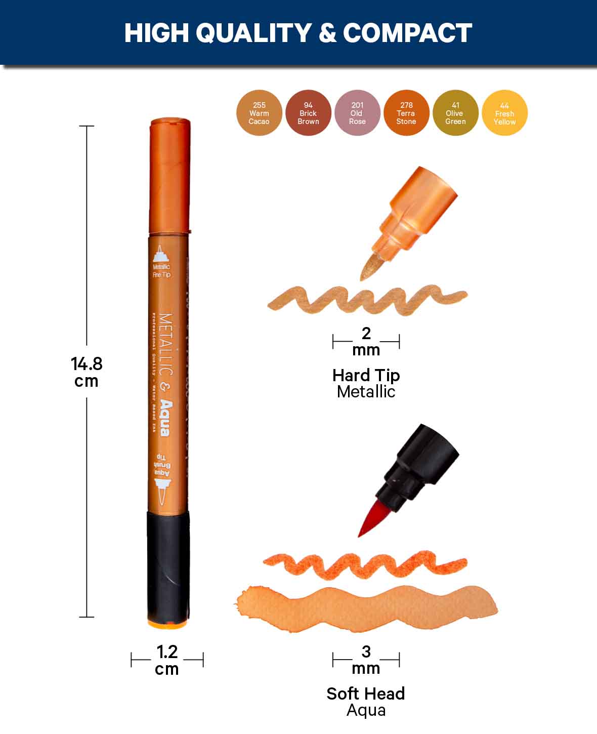 Orange Aqua/Metallic Twinmarkers