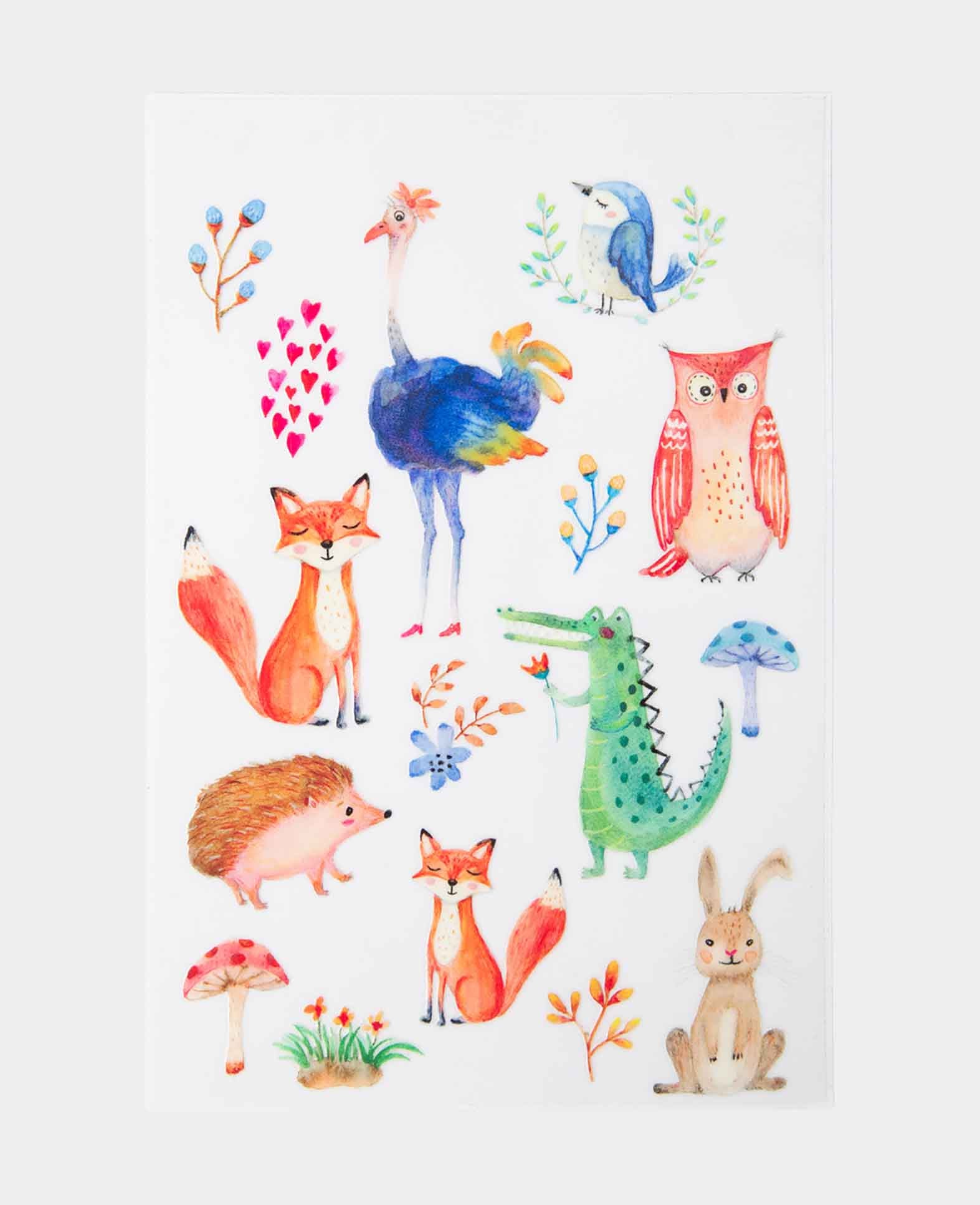 Rub-on Sticker Zoo, Transferaufkleber, 12 x 17.7 cm, 1 Bogen