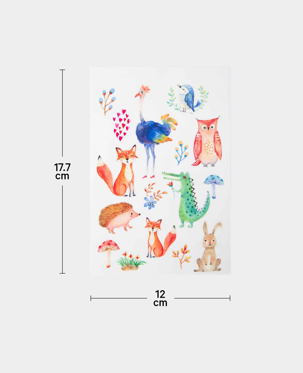 Rub-on Sticker Zoo, Transferaufkleber, 12 x 17.7 cm, 1 Bogen