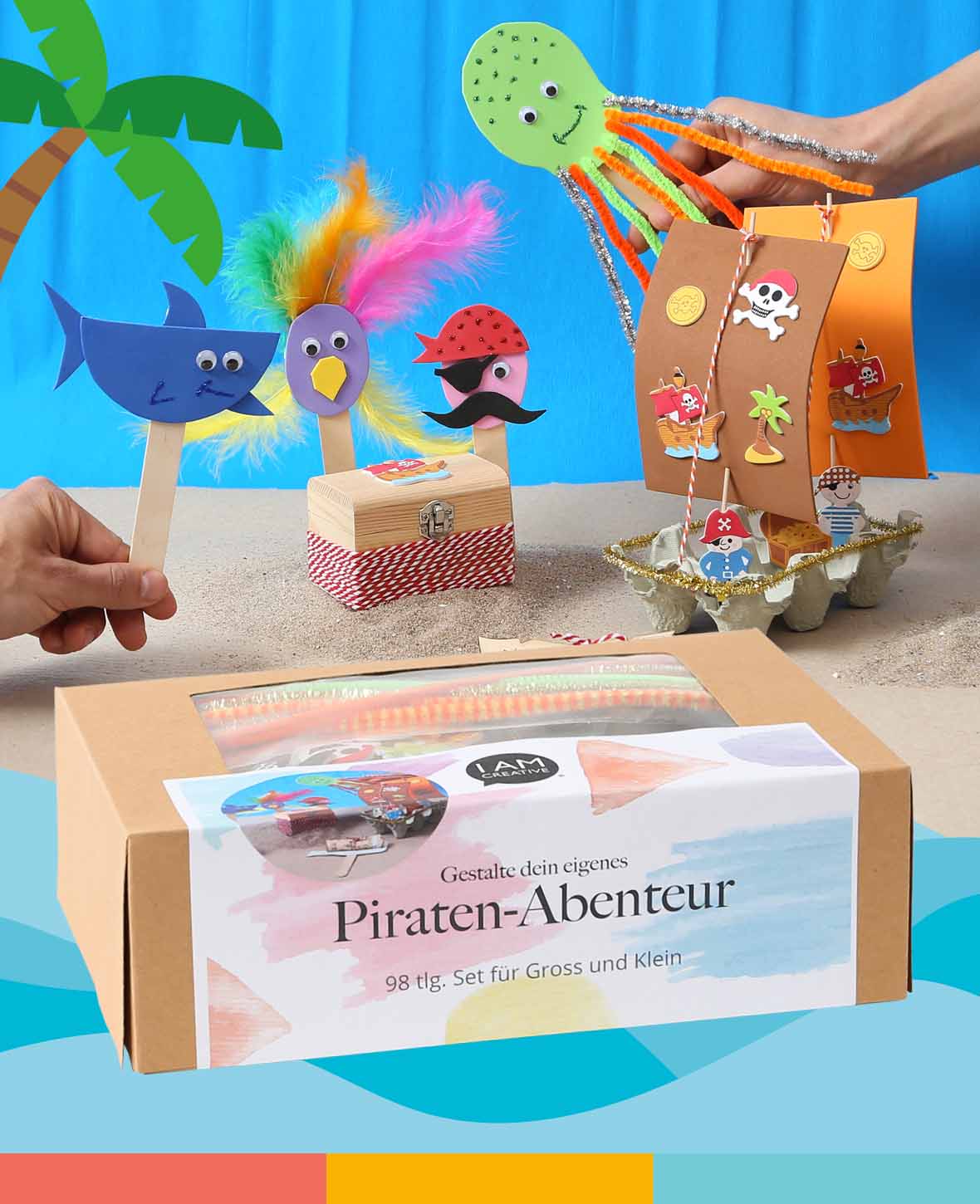 I AM CREATIVE Kit "Aventure de pirates", 98 pièces