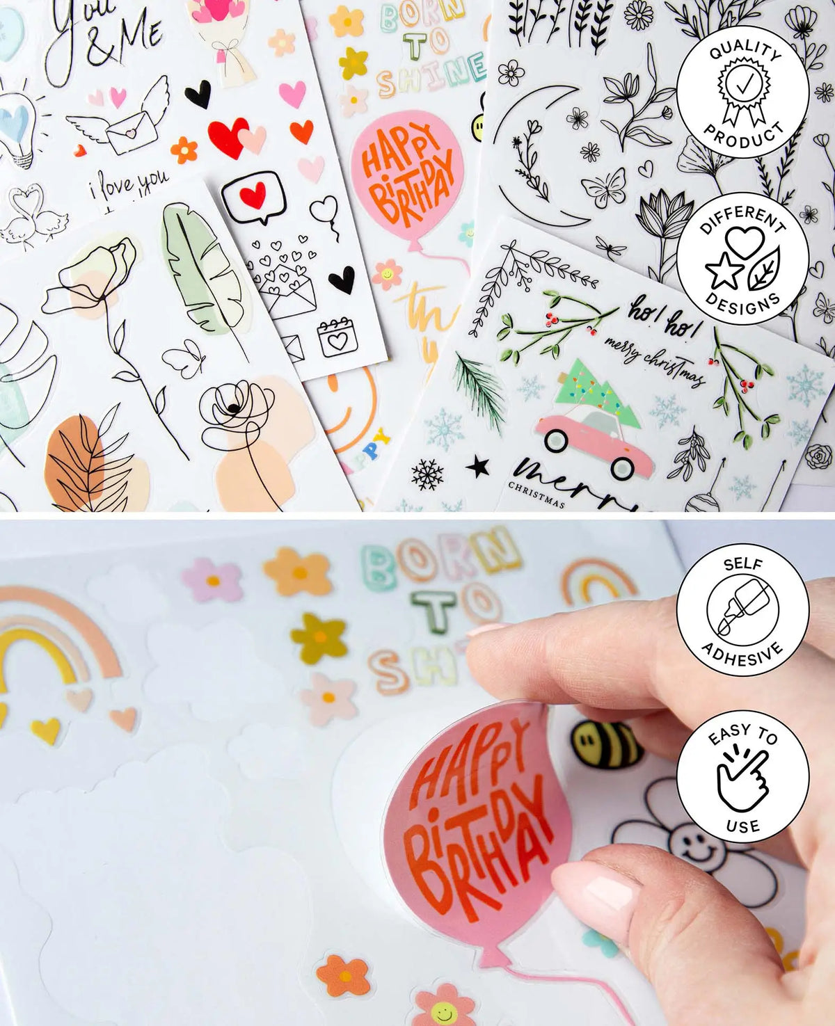 Rub-On Sticker Love, Bunt, 14.5 x 21 cm (A 5), 1 Blatt