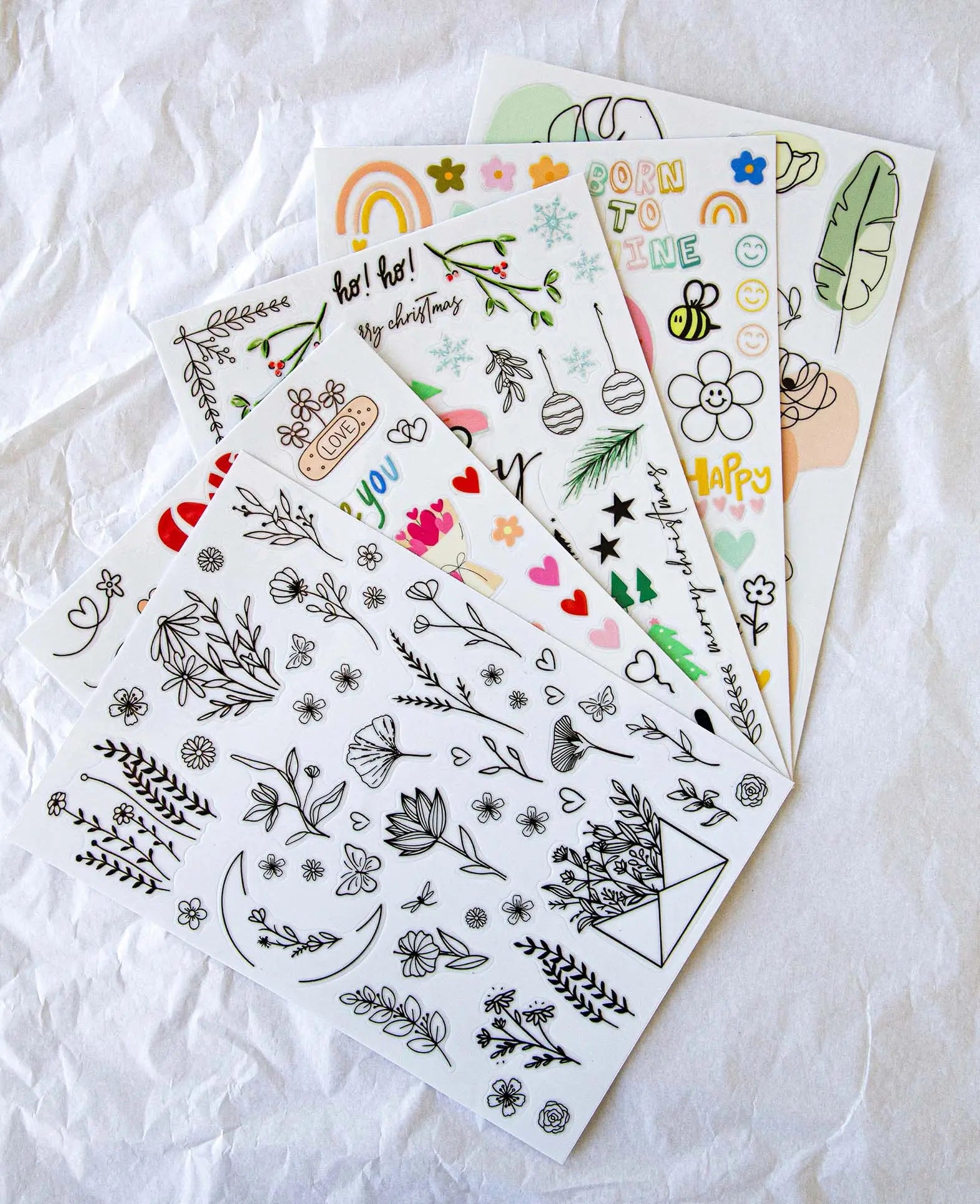 Rub-On Sticker Illustration, Bunt, 14.5 x 21 cm (A 5), 1 Blatt