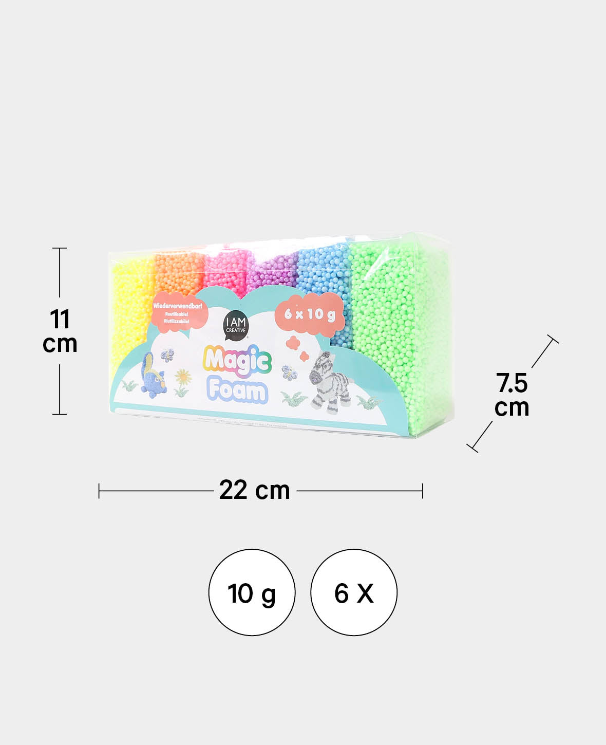 Magic Foam 6 x 10 g, bunt
