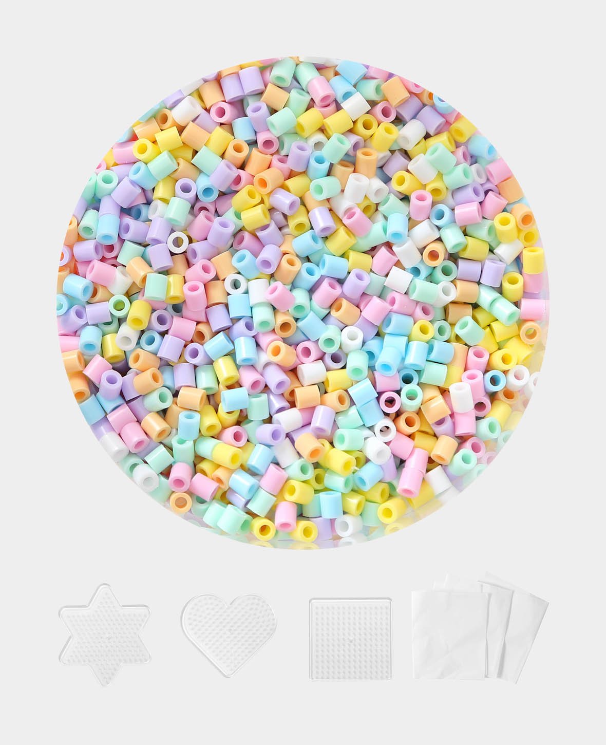 Iron-on Beads in a Bucket, Pastel Mix, 5,000 Pieces