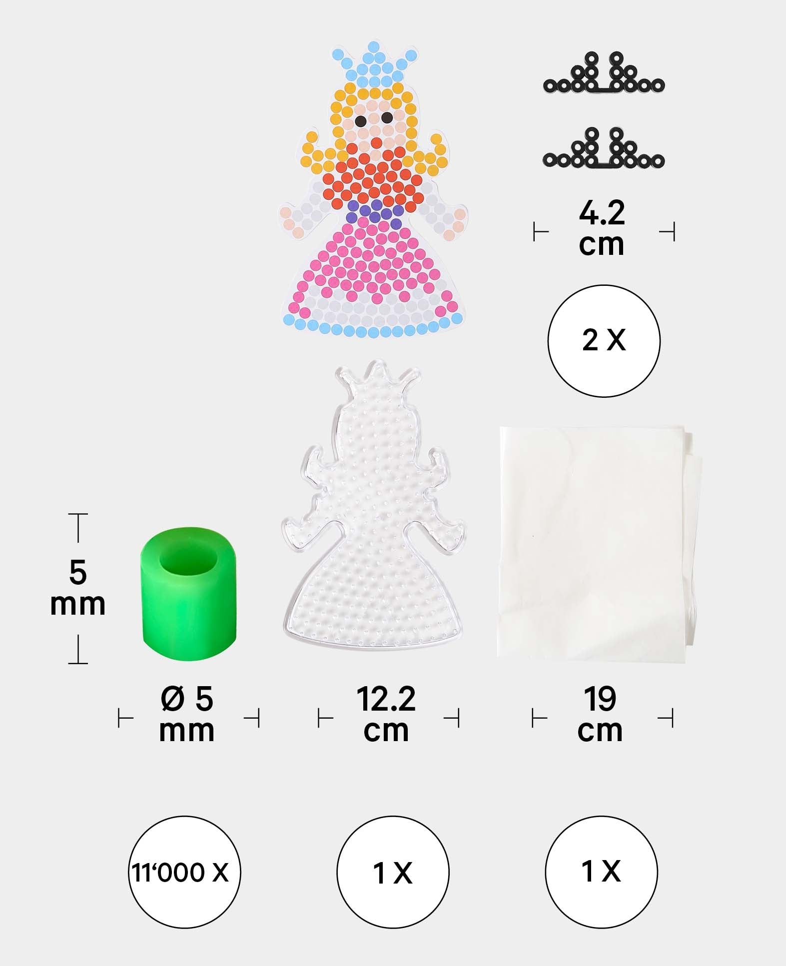 Kit de perles à repasser Princesse, ø 5 mm, 1 105 pièces