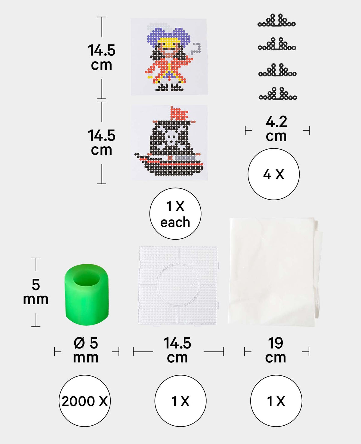 Bügelperlen Set Pirat, ø 5 mm, 2'008 teilig