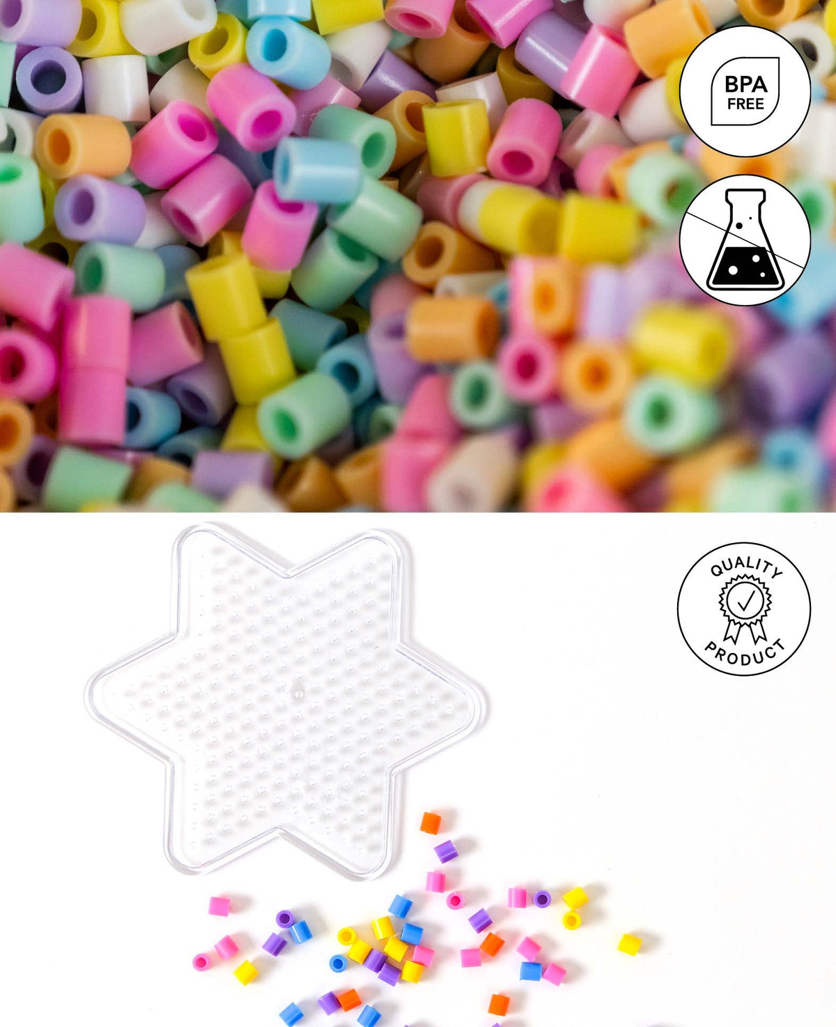 Perles à repasser en sachet, ø 5 mm, 1'000 pièces