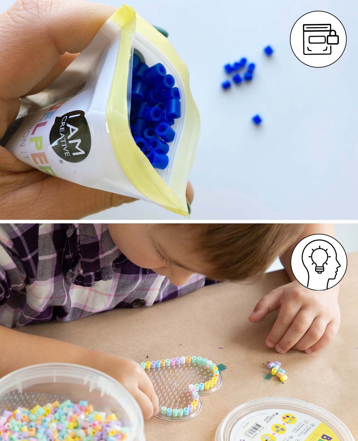 Bügelperlen im Beutel, Orange, ø 5 mm, 1'000 Stück