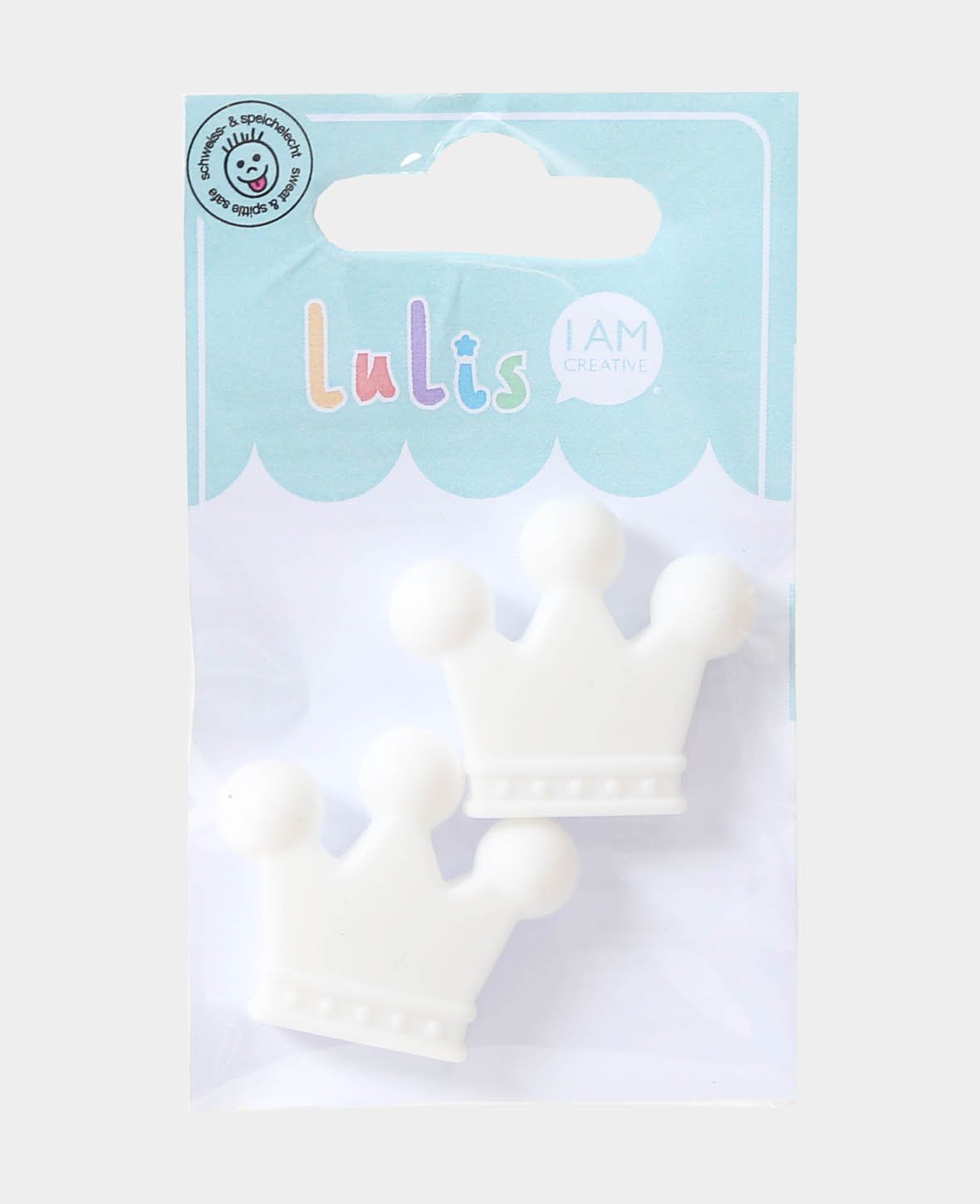 Couronne pour attaches-sucettes, blanc, 3,5 x 1 x 3 cm, 2 pièces