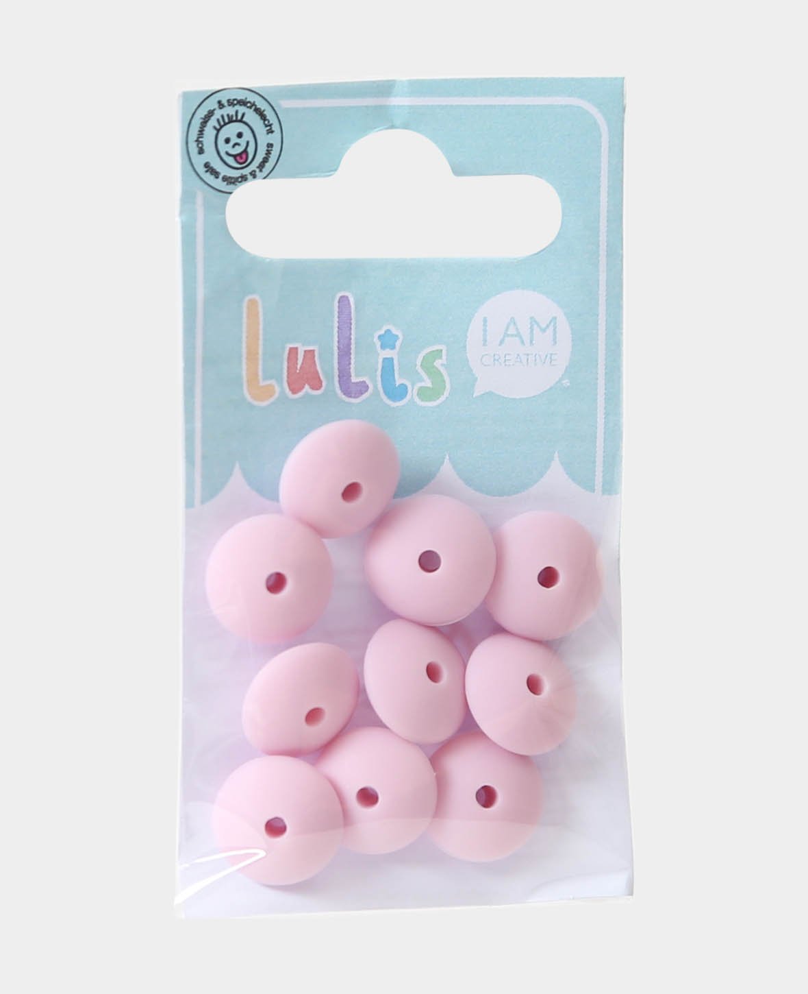 Lentilles pour chaînes de tétine, rose clair, ø 1.2 x 0.7 cm, 10 pces.