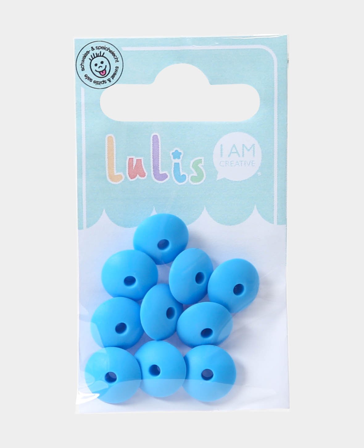 Lentilles pour attaches-sucettes, bleu, ø 1,2 x 0,7 cm, 10 pcs