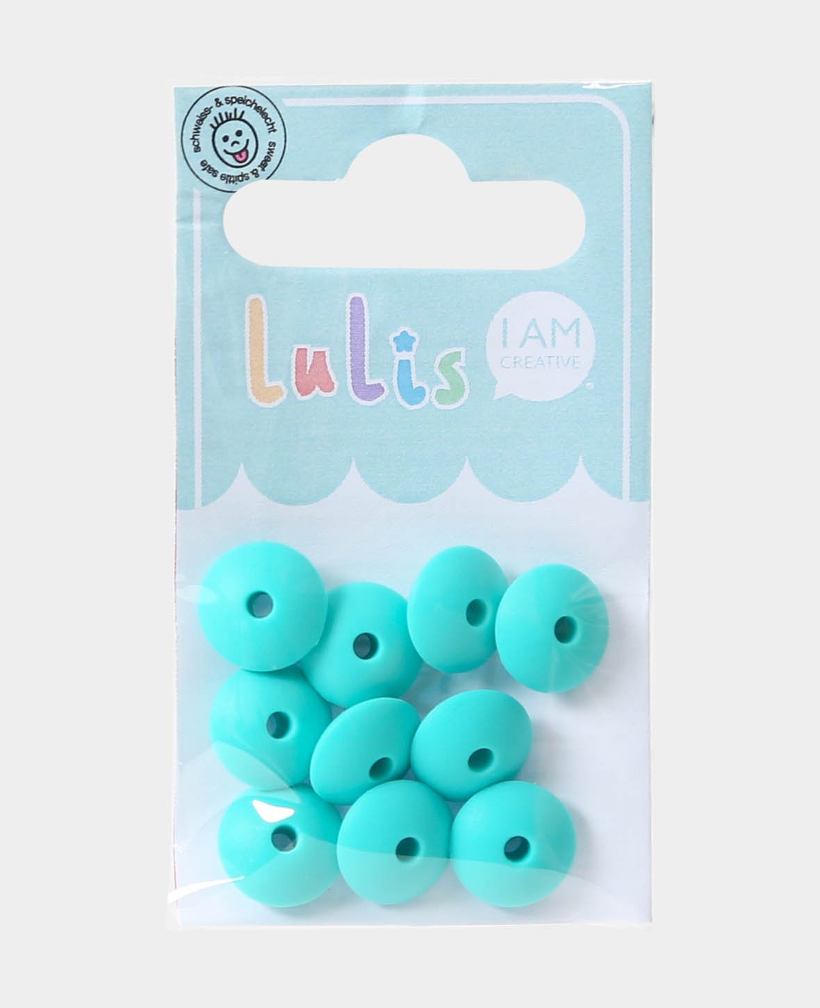 Lentilles pour attaches-sucettes, Turquoise, ø 1.2 x 0.7 cm, 10 pcs.